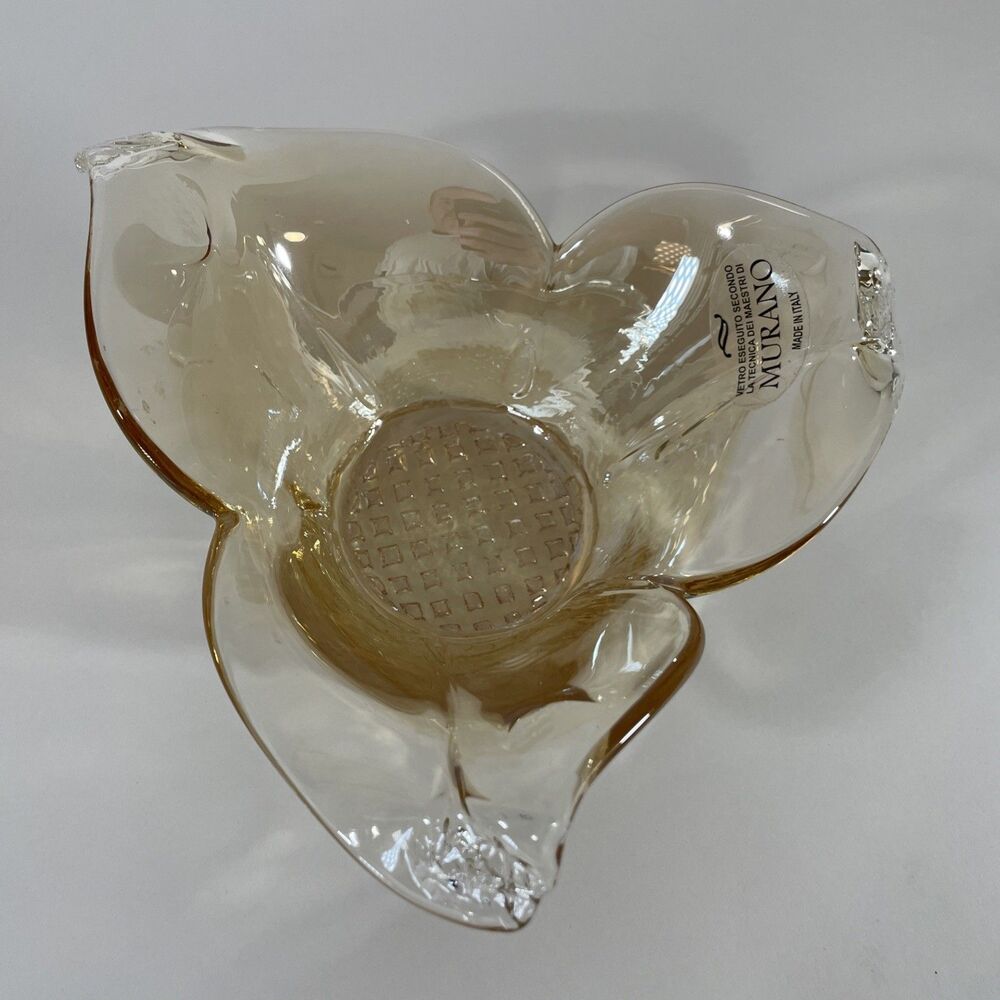 Vintage Art Glass Lilly Bowl Murano Brand